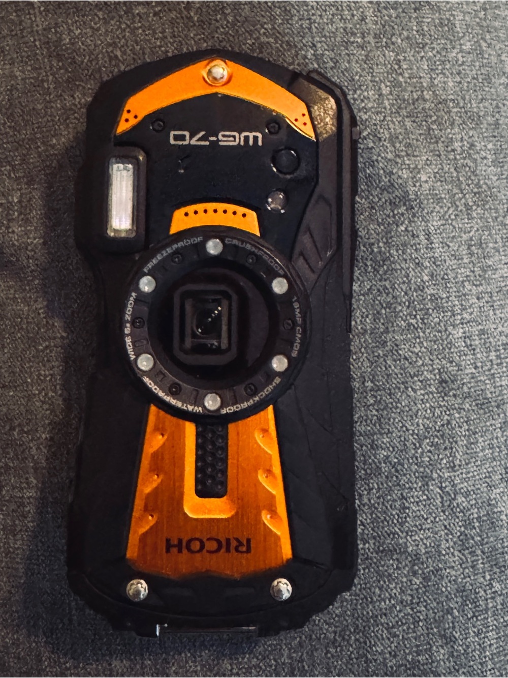 Ricon WG-70 Rugged waterproof digital Camera  - Orange/Black